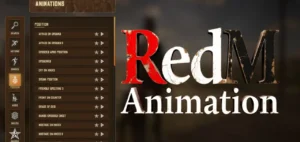 RedM animation menu system with RDR2 themed UI