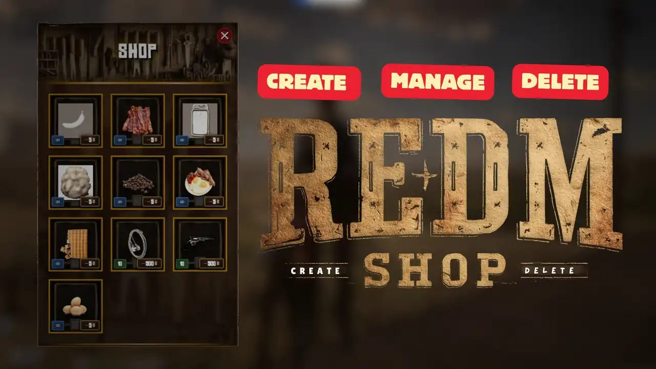 redm Shops – Dynamic NPC Shop System for RedM with Full Admin Controls RedM buy and sell shop UI with item stock display