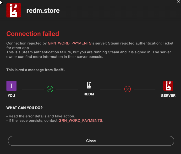 redm stem eroors